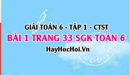 Giải bài 1 trang 33 Toán 6 Tập 1 SGK Chân trời sáng tạo